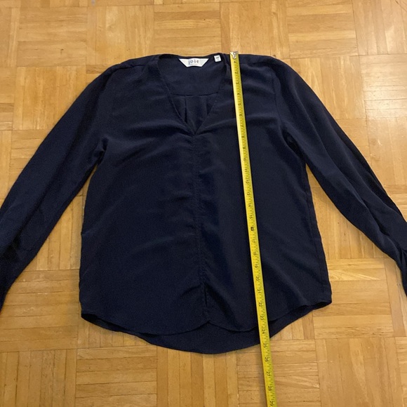 Joie Navy Blouse with Flare Ruffle Cuffs Small - Picture 6 of 9